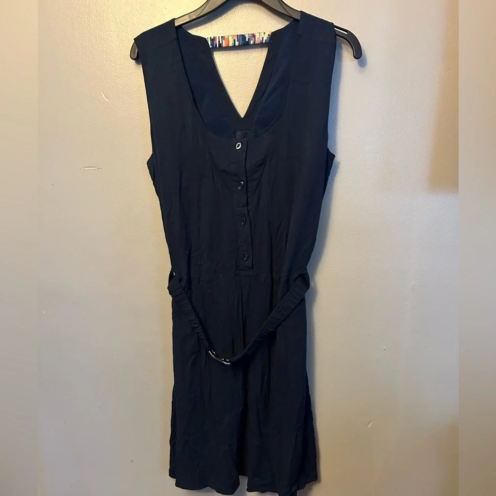 Skunkfunk dress - navy blue sleeveless button front w/pockets - Picture 2 of 11